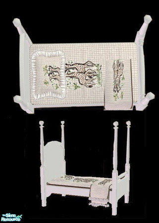 Sims 2 — Baby Animal Toddler bed by LD202 — This is part of the baby animal nursery. The toddler bed has two lovely grif.