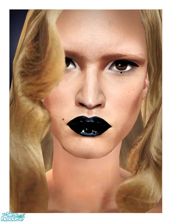 Sims 2 — \"Attention\" Black lipstick by Jirka — An eye-catching shade of glamorous black. The perfect lipstick