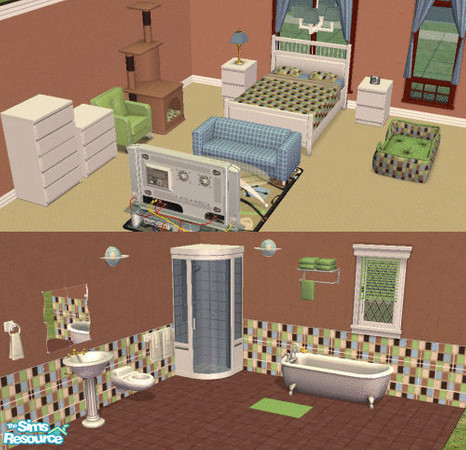 Sims 2 — MultiColorBox Bed/Bath Set by Resa2169 — Recolors Only. Not everything in the picture is up for download only