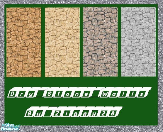 Sims 2 — Dry Stone Wallpapers Set by ziggy28 — A set of 4 dry stone wallpapers. Useful for castle and cottage decorating