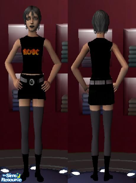 The Sims Resource | AC/DC Female Shirt