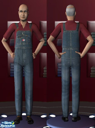 Sims 2 — Overalls by Petreak — This is a pair of Overalls for your Ederly Male Sims. The shirt is a recolored version of