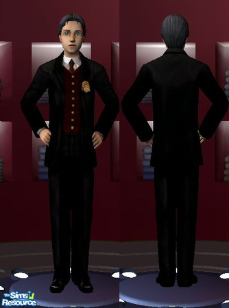 Sims 2 — Gryffindor Teen Boy's Uniform by jsuarez — A Harry Potter themed uniform for young, brave wizards. If you choose