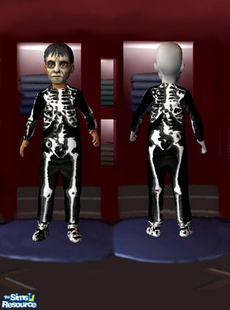 Sims 2 — Bonejammy by parisienne — skeleton jammies! For bedtime, or deadtime (face makeup available too)