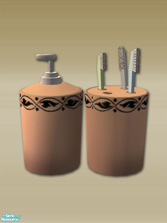 Sims 2 — Mt Lodge - Bath Accessories -Brushes -  01 by Shakeshaft — Part of the first recolour of the Bathroom Set, the