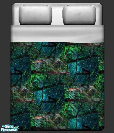 Sims 2 — Jade Jewel Bedding by briachant — Jade Jewel Bedding