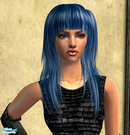 Sims 2 — Seval Hair - Blue by Elena. — 