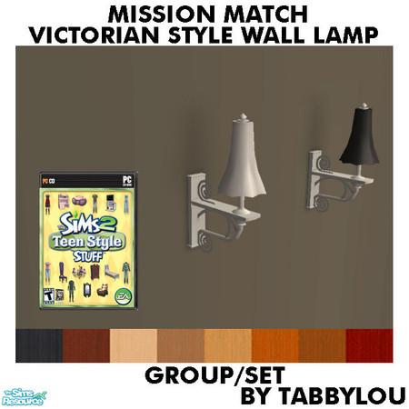 Sims 2 — TL - MM Wall Flare Lamp by Vintage Victorian Set by TabbyLou — Recolor of the Wall Flare Victorian Style Wall