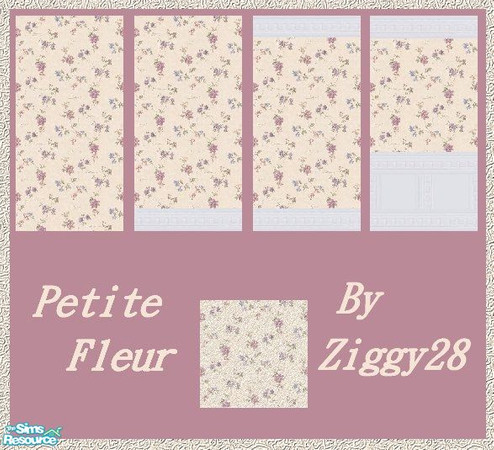 Sims 2 — Petite Fleur by ziggy28 — A set of 4 wallpapers and 1 carpet