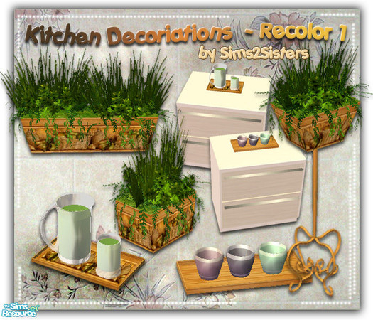Sims 2 — S2S Kitchen Deco&Plants Recolor 1 Set by sims2sisters — 
