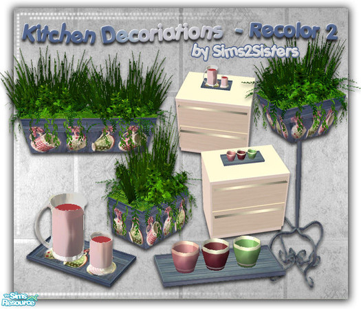 Sims 2 — S2S Kitchen Deco&Plants Recolor 2 - Set by sims2sisters — 