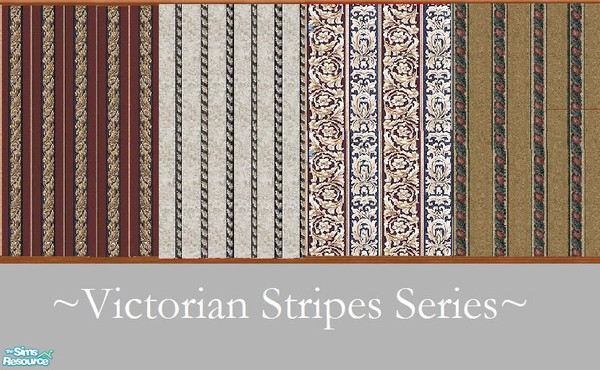 Sims 2 — Victorian Stripes Series by Alien5p322564 — includes 4 very different striped wallpapers.