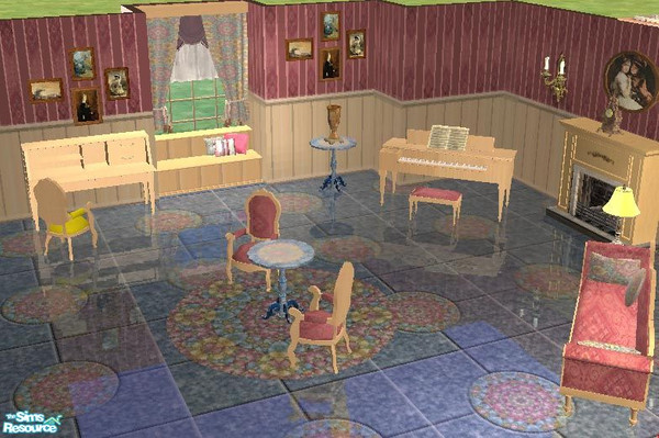 Sims 2 — TC96 Cottage Livingroom by selina012 — Made for the Texture Challenge 96. Meshes are by Taroo at Simparadies.