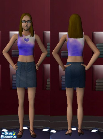 Sims 2 — Purple heart top by Elly — Cute heart top with an unusual and pretty pattern. For the young at heart.