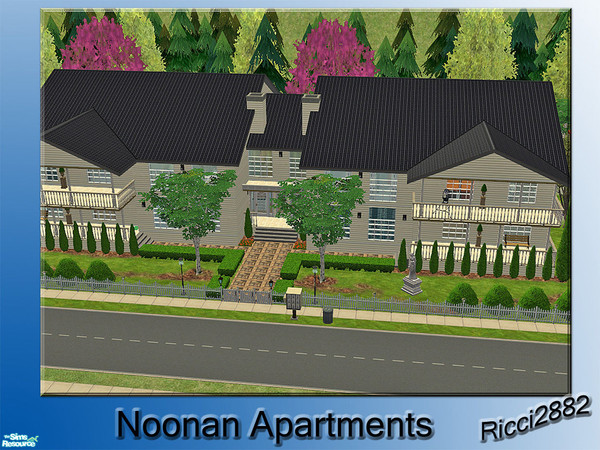 Sims 2 — Noonan Apartments by TheNumbersWoman — With a full playground for the kiddies, this apartment house is wonderful