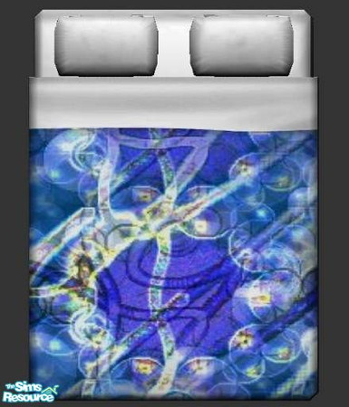Sims 2 — Blue Indian Bedding by briachant — Blue Indian Bedding