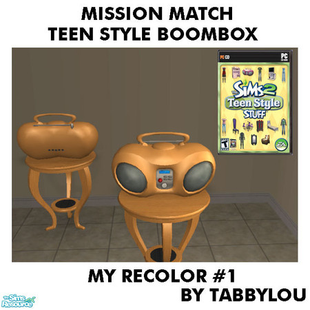Sims 2 — TL - MM ToonJammyBlammerBoomBox Recolor01 by TabbyLou — My Recolor #1 Wood (Smooth) Recolor of TSSP (Teen Style