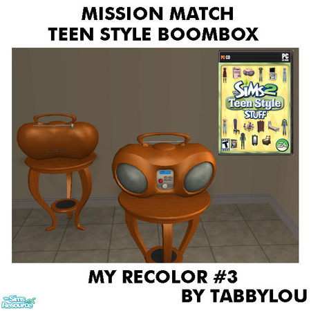 Sims 2 — TL - MM ToonJammyBlammerBoomBox Recolor03 by TabbyLou — My Recolor #3 Wood (Smooth) Recolor of TSSP (Teen Style