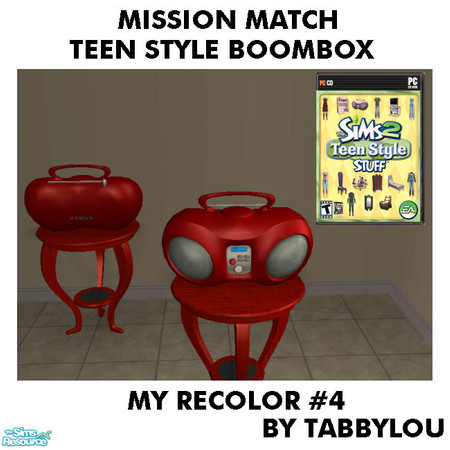 Sims 2 — TL - MM ToonJammyBlammerBoomBox Recolor04 by TabbyLou — My Recolor #4 Wood (Smooth) Recolor of TSSP (Teen Style