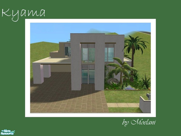 Sims 2 — Kyama by Moelani — Set among tropical landscaped gardens and complimented by a luxurious pool, Kyama