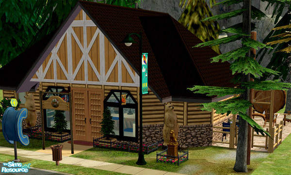 Sims 2 — Eira Summit Visitors Center by Alien_Ann — Everything a sim needs except a bed. They can fish, check out a tree