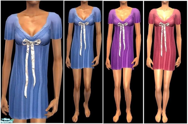 Sims 2 — JPtfpjs2 by juttaponath — Nightie with bow for teens. No mesh or expansion pack required.