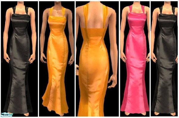 Sims 2 — JPafformal12 - black by juttaponath — Silk formal dress for adults. No mesh or expansion pack required.