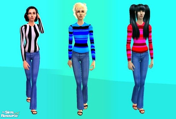 Sims 2 — Top and jeans.  by qvisn — new tops for jeans, whole outfit for everyday. by qvisn