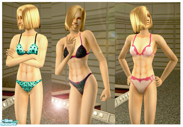 Sims 2 — Collection One by mpg2003 — My very first underwear set since I learned how to properly make Sim clothes.