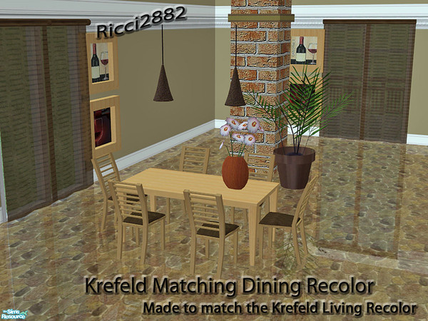 Sims 2 — Krefeld Matching Diningroom Recolor by TheNumbersWoman — This is to match the recolor of the Krefeld Living