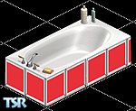 Sims 1 — Red Bathroom Tub by Bea — Part of the Red Bathroom Set/
