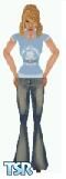 Sims 1 — Forget me not by ArienDesigns — Baby blue cropped sleeve T-shirt with popular faded jeans.. Based on shirt