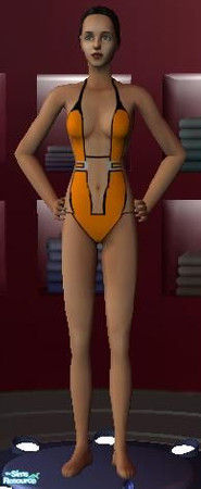Sims 2 — Paris Hilton Cut Out Bikini - Orange by Blinky_Fashion — Replica of Paris Hilton\'s famous cut out bikini she