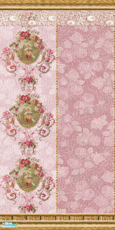 Sims 2 — GGSR - 01 by perelinka — GREAT-GRANDMA\'S SECRET ROOM: pink wallpaper.