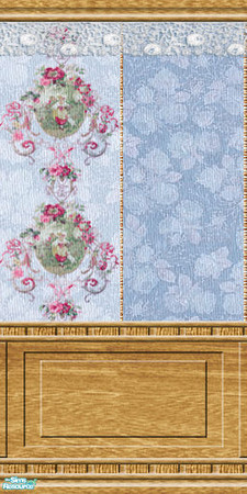 Sims 2 — GGSR - 04 by perelinka — GREAT-GRANDMA\'S SECRET ROOM: blue wallpaper with oak panel.