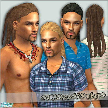 sims2sisters' S2S Dreadlock Ponytail for Male - Set