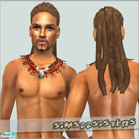 Sims 2 — S2S Dreadlock Ponytail for Male - 3 by sims2sisters — Available from child to elder.