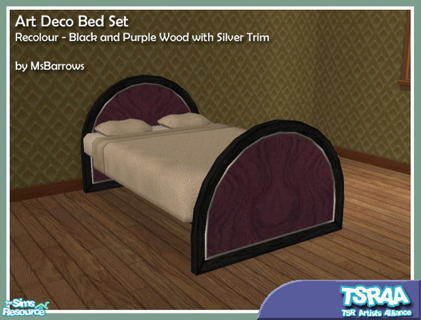 Sims 2 — Art Deco Recolour - Black and Purple by MsBarrows — A black and purple wood recolour of the Art Deco set.