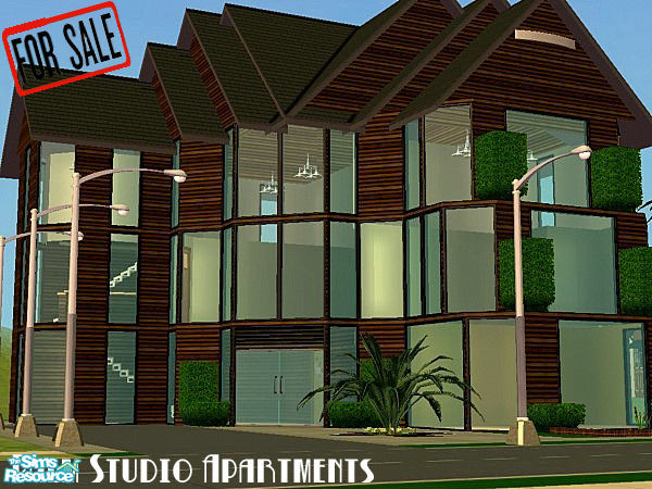 Sims 2 — Palm Studio Apartments by SimStarStyle — Part of the \'Palm Homes\' collection. This lot can be used as a
