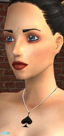 Sims 2 — Onyx Spades Necklace by Ses — Part of the Viva Las Vegas Jewelery Set. No Expansion Packs Required. 