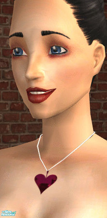 Sims 2 — Ruby Hearts Necklace by Ses — Part of the Viva Las Vegas Jewelery Set. No Expansion Packs Required. 