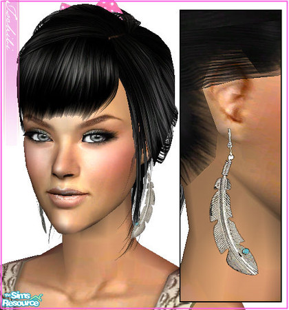 Sims 2 — more earrings! - feather by justtschibi — Your sims need... more earrings! :) These earrings are based on