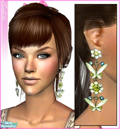Sims 2 — more earrings! - flower green by justtschibi — Your sims need... more earrings! :) These earrings are based on