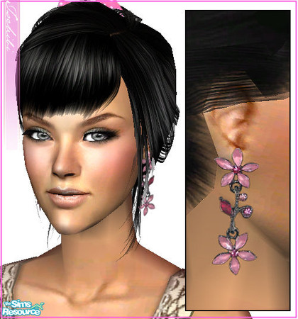 Sims 2 — more earrings! - flower purple by justtschibi — Your sims need... more earrings! :) These earrings are based on