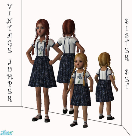 Sims 2 — Vintage sister set by giasims — Vintage sister set 