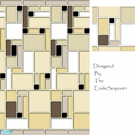 Sims 2 — Multi-Coloured Ceramic Wall & Floor by eriduserpent — One fully tiled wall and a floor tile. Designed By The