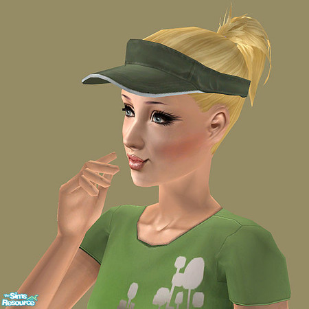Sims 2 — Visor Hat for Teen Females - Green by Elena. — 