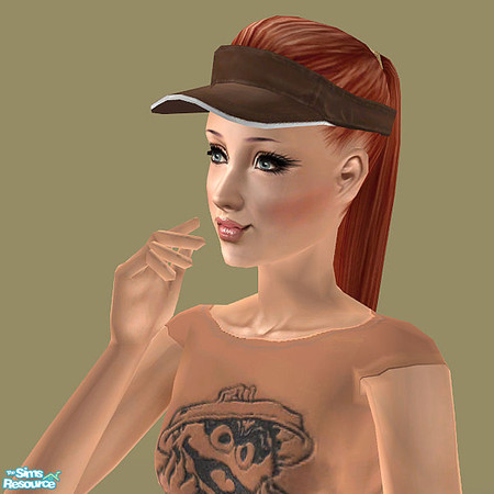 Sims 2 — Visor Hat for Teen Females - Brown by Elena. — 