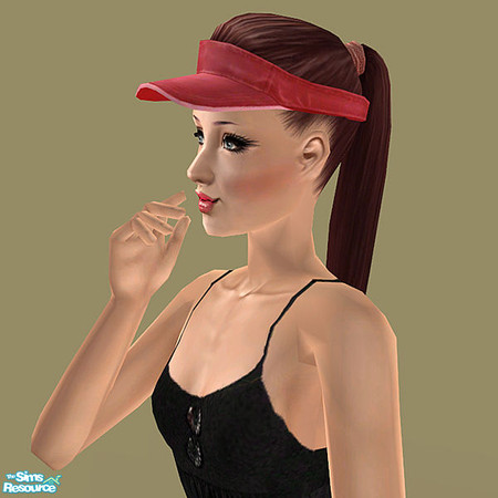 Sims 2 — Visor Hat for Teen Females - Red by Elena. — 