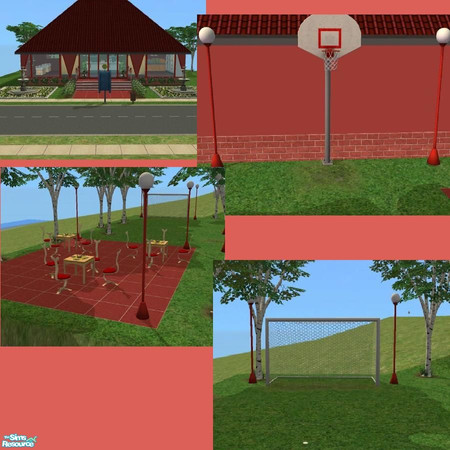 Sims 2 — Oasis Grocery by LaurieR — A small grocery store with some entertainment outside. I am not really sure if this